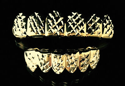 Hip Hop 14K Gold Plated Mouth Teeth Grillz Set w Mold Kit Cut #7 $16.99