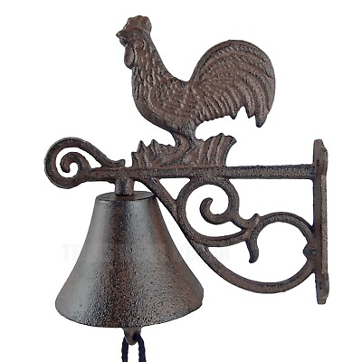 #ad #ad Rooster Scrolls Farm Dinner Bell Cast Iron Wall Mounted Rustic Country Western $34.95
