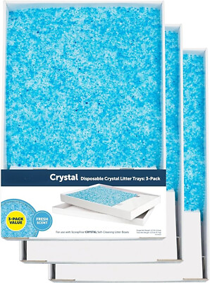 #ad #ad Crystal Litter Tray Refills Premium Blue Crystals 3 Pack Disposable Tray $63.12