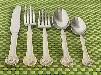 #ad Wallace GOLD NAPOLEON BEE Stainless 18 10 Gold Bee NEW Flatware CHOICE B97N $12.95