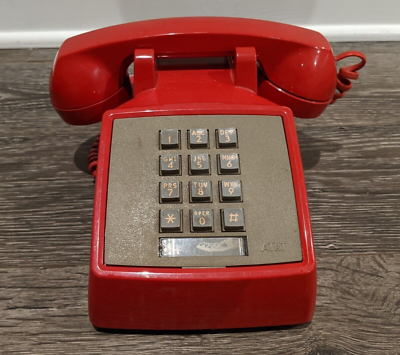 Western Electric ATamp;T WE 2500 Red Touch Tone Push Button Phone Vtg Telephone $69.99