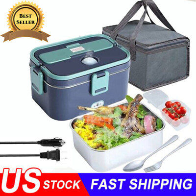 #ad Portable Car Plug 12V 24V Portable Electric LunchBox Heated Electric Food Warmer $39.56