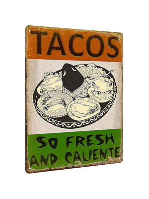 #ad TACOS MEXICAN food METAL sign VINTAGE style RESTAURANT wall decor display 574 $19.55