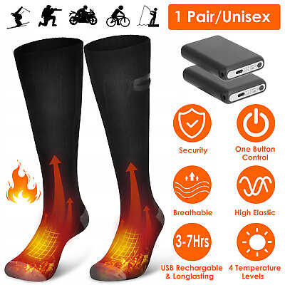 #ad Electric Heated Socks amp; 2PCS Battery Packs Outdoor Feet Warmer Foot Winter Warm $39.29