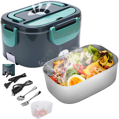 110V Electric Heating Lunch Box Portable for Car Office Food Warmer Container $25.88