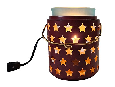 #ad SCENTSY Full Size Warmer Revere 4th Of July Patriotic Red Missing Glass Insert $15.99