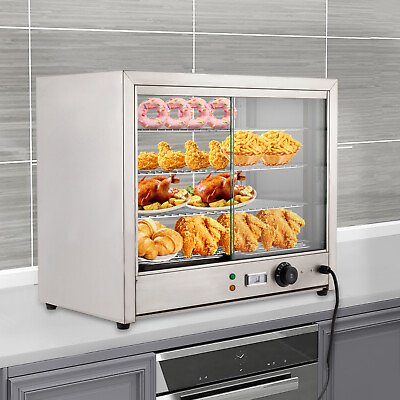#ad 800W 4 Tiers Commercial Food Warmer Display Case Countertop Pizza Heated Cabinet $263.20