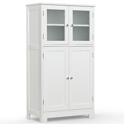 Pantry Storage Cabinet Kitchen Buffet Sideboard w Adjustable Shelves amp; 4 Doors $109.99