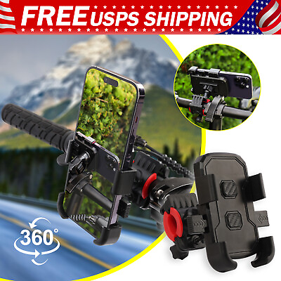 #ad Motorcycle Bike Phone Holder Mount Handlebar Cell Phone Clamp Scooter Phone Clip $5.59