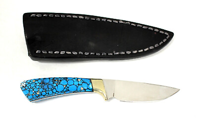 Jim Ort OZ Custom 3quot; Fixed Blade Knife With Turquoise Handle amp; Sheath $142.45