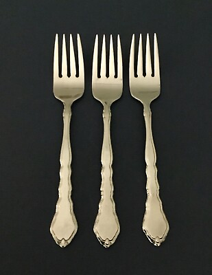 #ad #ad Oneida Satinique Salad Fork s 6 3 4” Set of 3 Mult Avail Stainless Flatware $32.99