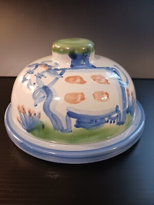 #ad M A Hadley Butter Cheese Dome Dish Cow $60.00