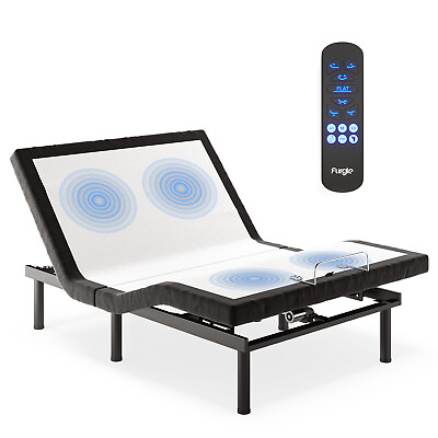 #ad FURGLE Electric Bed Frame Power Adjustable Base Massage w Remote USB QUEEN Size $579.99