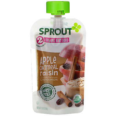 #ad Sprout Organic Baby Food 6 Months amp; Up Apple Oatmeal Raisin with Cinnamon $8.49