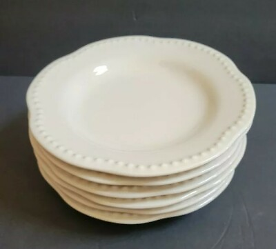 Pottery Barn Emma Scalloped White 9quot; Salad Plates Set of 6 $61.34