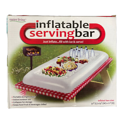 Inflatable Serving Bar Salad Buffet 52 X 25 X 5.5 inch Inflate Fill w Ice Serve $14.99