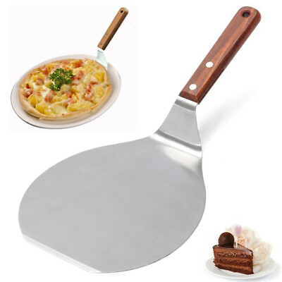#ad #ad 13inch Wooden Handle Stainless Steel Cake Pizza Shovel Kitchen Baking Tool $9.99