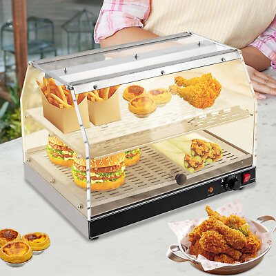 #ad 2 Tiers Full Commercial Food Warmer Pizza Restaurant Food Display Warmer Case $220.80