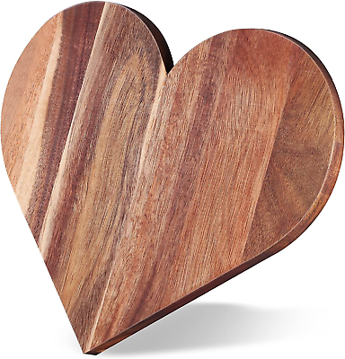 #ad Heart Shaped Cutting Board 12 X 10 X 0.6 Inch Acacia Wood Bread Board Cheese Se $33.74