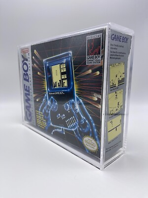 UV RESISTANT Original GAME BOY GB Gray Console Box Hard Acrylic Case Slide Open $25.00