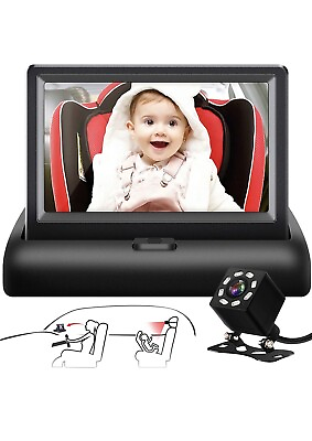 Shynerk Baby Car Mirror 4.3#x27;#x27; HD Night Vision Function Car Mirror Display Saf... $21.99