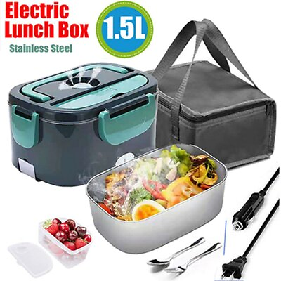 #ad 12V Portable Electric Food Warmer Heating Lunch Thermostat Box with Bag for Car $39.99