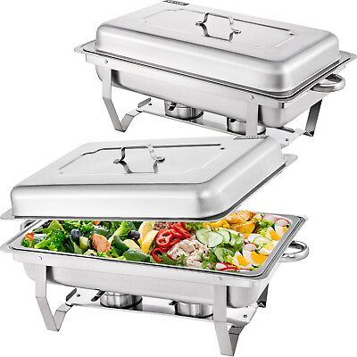 VEVOR 2 Pack Catering Stainless Steel Chafer Chafing Dish Sets 9Qt Buffet Pans $78.99