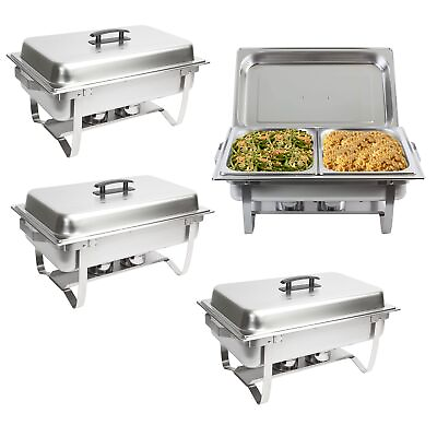 #ad Chafing Dish Buffet Set 4 Pack Chafers 8QT Buffet Servers and Warmers Chaf... $210.77