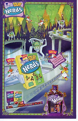 #ad 2006 WONKA SOUR NERDS Food Candy Snack PRINT AD WALL ART AMPED APPLE amp; LEMON $13.64