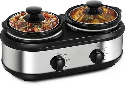 #ad Slow Cooker Buffet Warmers with Tempered glass lids 3 Adjustable Temp $59.99