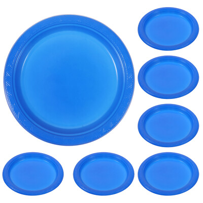 #ad #ad 20 Pcs Appetizer Dinner Tray Fruit Plate Blue Round Paper Disposable Dish $11.69