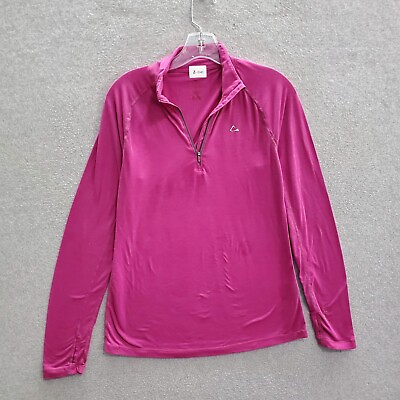#ad Paradox Women Sweatshirt M Purple Merino Blend Dri Release Fresh Guard 1 4 Zip $17.44