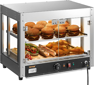 #ad Commercial Food Warmer Display 2 Tier Pizza Pastry 800W 3D Heat Light $271.23