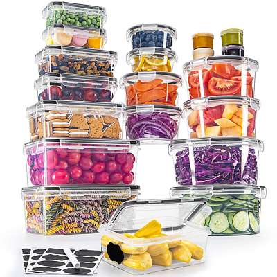 #ad 44 Pcs BPA Free Food Storage Containers with Upgraded Snap Locking Lids Meal Pr $47.32
