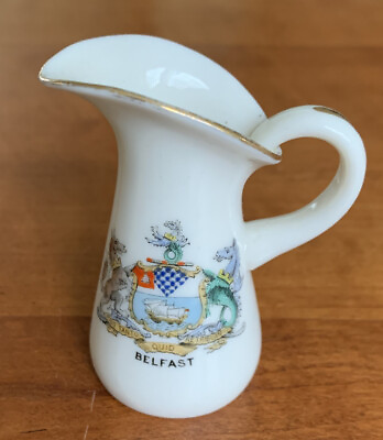 #ad #ad Vintage Shelley England BELFAST Crest Crested Ware Model of Pitcher Late Foley $25.00