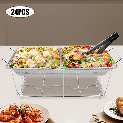 #ad 24 PACK Buffet Chafer Food Warmer Wire Frame Stand Rack Full Size Chafing Dish $121.80