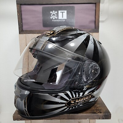 #ad Shoei XL 7 5 8quot; 7 3 4quot; RF 1100 Conqueror Motorcycle Helmet Black Silver Gold $219.99