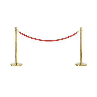 #ad #ad US Weight Premier Brass Post and Red Velvet Rope Crowd Control Stanchions 2 ... $169.99