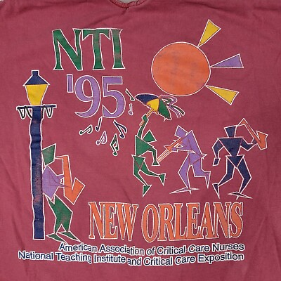 #ad Vintage New Orleans Distressed T Shirt Men#x27;s Size Large L 95#x27; NTI Nurses Faded $8.58