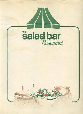 #ad The Salad Bar Restaurant Menu Colorado Springs Colorado 1980#x27;s $22.00