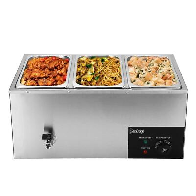 #ad Electric Restaurant 3 Pan Countertop Food Warmer Parties Entertaining Holiday $75.99