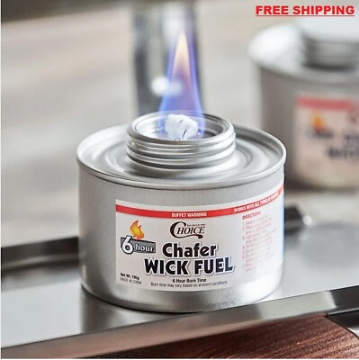 #ad 24 Case Bulk 6 Hour Wick Chafing Dish Fuel Can Chafer Food Buffet Warmer New $49.79