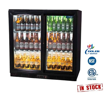 #ad NEW Commercial Back Bar Cooler Refrigerator 2 Glass Door L35 x D20 x H35 NSF ETL $1108.74