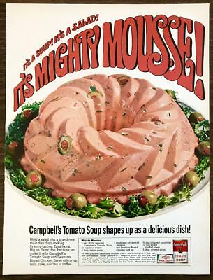 #ad 1967 Campbell#x27;s Tomato Soup Print Ad It#x27;s a Soup It#x27;s a Salad It#x27;s Mighty Mousse $9.85