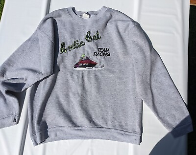 #ad Arctic Cat Sweatshirt Mens Sz XL Team Racing Crewneck Pullover Gray Hanes $16.97