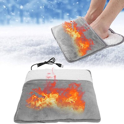 #ad Electric Foot Warmer Winter Foot Thermal Heater USB Heated Foot Warm Cushion Pad $17.09