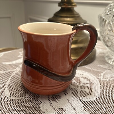 #ad Vintage JK Dryden Original 1989 Pottery Brown White Handmade Mug $20.00