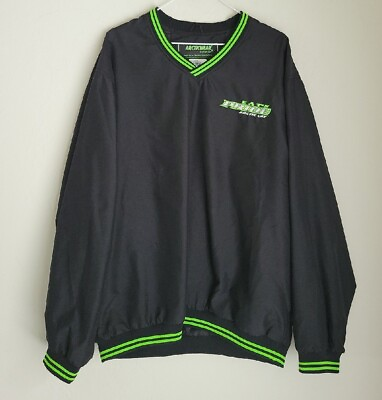 #ad Articwear By Artic Cat Cat#x27;s Pride Black Green Pullover Wind Jacket Sz L EUC $44.99