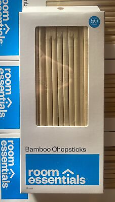 #ad #ad 50 Pairs Single Use Bamboo Chopsticks Chinese Food Wooden Disposable Skewer Eco $9.25