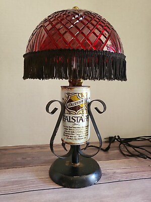 XX RARE 1970s “FALSTAFF” BEER CAN BAR COUNTERTOP LAMP DISPLAY PIECE ALL ORIGINAL $175.00